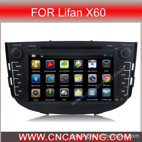 Car DVD Player for Pure Android 4.2.2 Car DVD Player with A9 CPU Capacitive Touch Screen GPS Bluetooth for Lifan X60 (AD-7093)